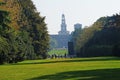 Castello-Sforzesco in a quiet green park. Royalty Free Stock Photo