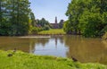 Castello Sforzesco seen from Sempione Park in Milan, Italy. Royalty Free Stock Photo