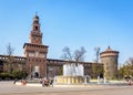 The Castello Sforzesco Sforza Castle in Milan, Italy Royalty Free Stock Photo
