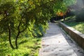 Baeutiful alleys in the Park of The Medieval Tramontano Castle in Matera. Italy, Europe Royalty Free Stock Photo