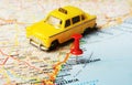 Castellon de la Plana map taxi car Royalty Free Stock Photo