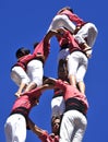 Castells, human towers in Tarragona, Spain