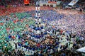 Castells Performance in Tarragona Human Tower exhibition