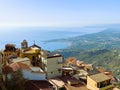 Castelmola, Italy views overlooking roof tops and the Ionian Sea