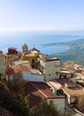 Castelmola, Italy views overlooking roof tops and the Ionian Sea