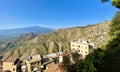 Castelmola, Italy views overlooking roof tops and the Ionian Sea