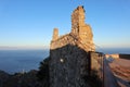 Castelmola - Ruderi rinforzati del castello al tramonto