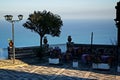 Castelmola, Sicily. Terrace overlooking sea.