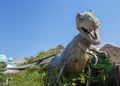 Castelnuovo del Garda, Italy - Agust 31 2016: Dinosaur statue Yrannosaurus-rex Gardaland Theme Amusement Park in Castelnuovo