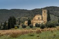 view of the Abbey of Sant\'Antimo near Castelnuovo dell\'Abate in Tuscany