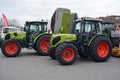 Castelnuovo don Bosco, Piedmont, Italy -11-27-2023- Exhibition of modern tractors and machinery for agriculture