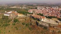 Castelo de Palmela with town on background aerial view