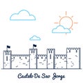 Castelo de sao gorge. Vector illustration decorative design