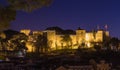 Castelo de Sao Jorge panorama at night Lisbon Portugal Royalty Free Stock Photo