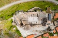 Castelo Rodrigo drone top aerial view village landscape, Portugal