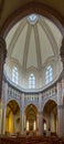 interior view of the central cupola and nave of the Basilica of Saint Mary of Sorrow