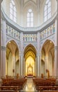 interior view of the central nave and altar of the Basilica of Saint Mary of Sorrow