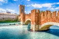 Castelvecchio Bridge, aka Scaliger Bridge in Verona, Italy Royalty Free Stock Photo