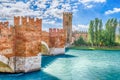 Castelvecchio Bridge, aka Scaliger Bridge in Verona, Italy Royalty Free Stock Photo