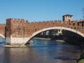 Castelvecchio Bridge aka Scaliger Bridge in Verona Royalty Free Stock Photo