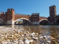 Castelvecchio Bridge aka Scaliger Bridge in Verona Royalty Free Stock Photo