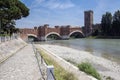 Castelvecchio Bridge fortified bridge in Veron on Adige River, historic place