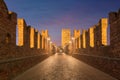 Castelvecchio Bridge in Verona, Italy at Twilight Royalty Free Stock Photo