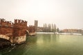 Castelvecchio and Ponte Scaligero - River Adige Verona Italy Royalty Free Stock Photo