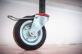 Caster roller wheel for scaffolding platform., Construction tool Royalty Free Stock Photo