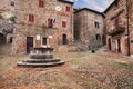 Castiglione d`Orcia, Siena, Tuscany, Italy: the ancient square Piazza del Vecchietta