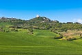 Castiglione d'Orcia Town and Nearest Farmland, Tuscany, Italy