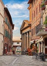 Castiglione del Lago, Perugia, Umbria, Italy: cityscape of the old town Royalty Free Stock Photo