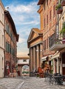 Castiglione del Lago, Umbria, Italy: cityscape of the town on the Trasimeno lake Royalty Free Stock Photo