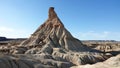 Castil de tierra at Las Bardenas Reales semi desert in Navara, Spain Royalty Free Stock Photo