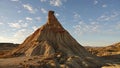 Castil de tierra peak at Las Bardenas Reales semi desert in Navara, Spain Royalty Free Stock Photo