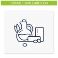 Castile body soap line icon