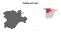 Castile and Leon outline map Royalty Free Stock Photo