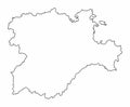 Castile and Leon outline map Royalty Free Stock Photo
