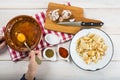 Castilian or garlic soup with eggs