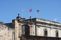 Castillo Cristobal Flags of USA Puerto Rico and The Spanish Armada Royalty Free Stock Photo
