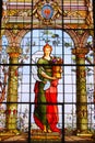 Stained glass window in Chapultepec castle, Mexico city. III Royalty Free Stock Photo