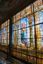 Stained glass window in Chapultepec castle, Mexico city. IV Royalty Free Stock Photo