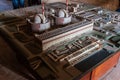 CASTILLO DE JAGUA, CUBA - FEB 12, 2016: Model of abandoned Juragua Nuclear Power Plant at Castillo de Jagua castle, Cu