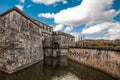 Castillo de la Real Fuerza. Old fortress Castle of the Royal Force with moat with water. Havana, Cuba. Royalty Free Stock Photo