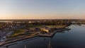 Castillo De San Marcos fort St Augustine Florida aerial photo at sunset Royalty Free Stock Photo