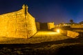 Castillo de San Marcos at night, in St. Augustine, Florida. Royalty Free Stock Photo