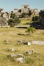 Castillo fortress in the ancient Mayan city of Tulum Royalty Free Stock Photo