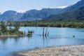 Castillo mountain range and Ibanez river, Patagonia, Chile Royalty Free Stock Photo