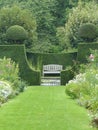 Castillon garden with bushes like sculptures in Normandy in France