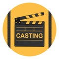 Casting at the cinema. Film production casting icon. Vector illustration. Royalty Free Stock Photo